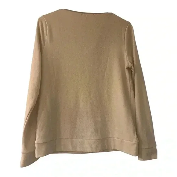 Piper Beige Fringe Western V-Neck Sweatshirt Size Small Festival, Cowgirl, Rodeo - Picture 2 of 3